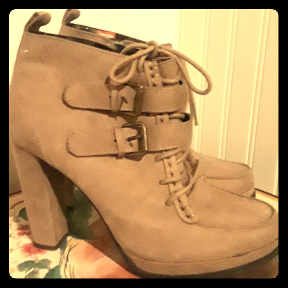 Beige booties